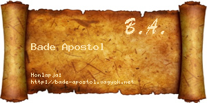 Bade Apostol névjegykártya